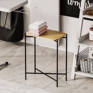 Petite table bois rectangulaire - structure métal noir JENA